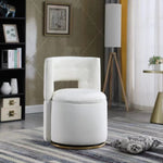 ZUN 360&deg; Swivel Accent Chair with Storage Function, Velvet Curved Chair with Gold Metal Base for Living W142084607