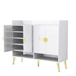 ZUN U-Can Shoe Cabinet with Doors, 11-Tier Shoe Storage Cabinet with Adjustable Shelves, Modern Wooden WF309200AAK
