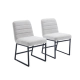 ZUN Upholstered Linen Fabric Dining Chairs Set of 2 With Metal Legs, Mid Century Modern Leisure Chairs W1439125950