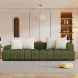 ZUN 103.9" Modern Couch Corduroy Fabric Comfy Sofa with Rubber Wood Legs, 4 Pillows for Living Room, WF309991AAF