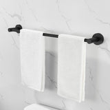 ZUN Bathroom Hardware Set, Thicken Space Aluminum 6 PCS Towel bar Set- Matte Black 24 Inches Wall 07835652