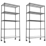 ZUN 2 Pack 5 Tier Shelf Wire Shelving Unit, NSF Heavy Duty Wire Shelf Metal Large Storage Shelves Height W1550123513