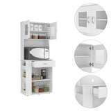 ZUN Hopkins 1-Drawer 3-Shelf Pantry Cabinet White B06280369
