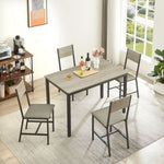 ZUN Dining Set for 5 Kitchen Table with 4 Upholstered Chairs, Grey, 47.2'' L x 27.6'' W x 29.7'' H. W1162107790