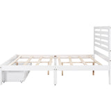 ZUN Full Size Platform Bed with Drawers, White WF198181AAK