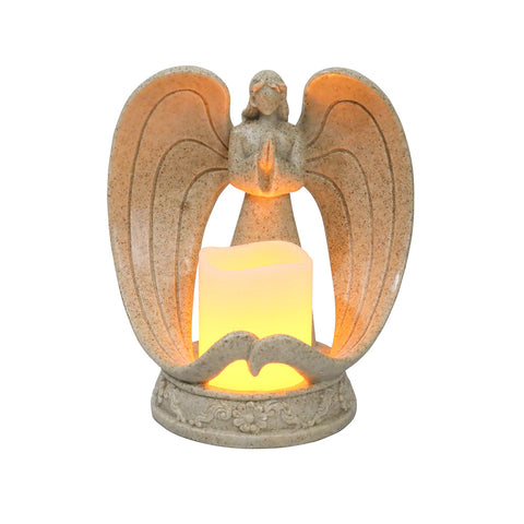 ZUN Nordic Style Resin Angel Electronic Candle Holder Living Room Church Decorations 89080425