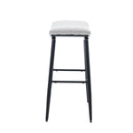 ZUN Bar Stools Set of 2 Armless Counter Low Bar Stools Without Back Modern Linen fabric Breakfast Stools W1439125940
