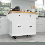 ZUN Kitchen Island Cart with Two Storage Cabinets Two Locking Wheels,43.31 Inch Width,4 Door Cabinet 13275149