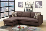 ZUN Chocolate Polyfiber Sectional Sofa Living Room Furniture Reversible Chaise Couch Pillows Tufted Back B011127927