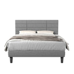 ZUN Molblly King Size Bed Frame with Upholstered Headboard, Strong Frame, and Wooden Slats Support, W2276138843