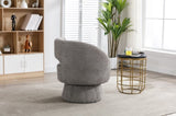 ZUN 360 Degree Swivel Cuddle Barrel Accents, Round Armchairs with Wide Upholstered, Fluffy Fabric W395102763
