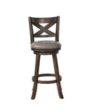 ZUN 2Pc Beautiful Elegant Upholstered Swivel Chair Bar Stool Faux Leather Upholstery Padded Back Kitchen B011119822