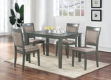 ZUN 5pc Dining Room Set Dining Table w wooden Top Cushion Seats Chairs Kitchen Breakfast Dining room B011118994