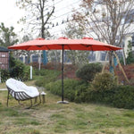 ZUN 14.8 Ft Double Sided Outdoor Umbrella Rectangular Large with Crank W640140331