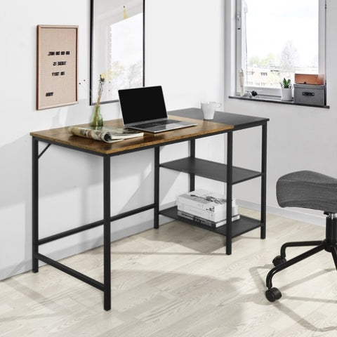 ZUN Writing Table with 2 Storage Shelves for Home Office Study Computer Desk, 43.3" W x 21.7" D x 29.5"H W1314130109