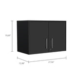 ZUN Medford 2-Door Rectangle Wall Cabinet Black Wengue B06280347