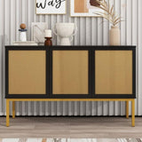 ZUN TREXM Large Storage Space Sideboard with Artificial Rattan Door Rebound Device for Living Room WF304442AAB