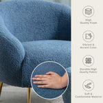 ZUN Orisfur. Modern Comfy Leisure Accent Chair, Teddy Short Plush Particle Velvet Armchair with Ottoman WF287096AAA