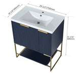 ZUN 30 Inch Freestanding Bathroom Vanity With Resin Basin,30x18 W999127125