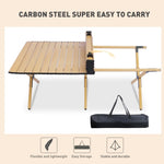 ZUN Camping Table Portable Table Folding Table with Carry Bag,4-6 Person Table for Camping Outdoor W1511114593
