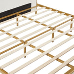 ZUN King Size Bed Frame,Upholstered Platform Bed & High headboard with Wood Slat Support,No Box Spring W1708137166