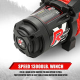 ZUN X-BULL 13000 LBS 12V Electric Winch XRS Speed with Wireless Remote and Synthetic Rope for UTVs/SUVs W121851252