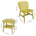ZUN 3 Pieces Hollow Design Patio Chair Set All Weather Conversation Bistro Set Outdoor Coffee W69167236
