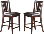 ZUN Simple Contemporary Set of 2 Counter Height Chairs Brown Finish Dining Seating Cushion Chair Unique B01157356