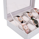ZUN Watch Box 12 Slots Watch Case for Men Women Leather Watch Organizer Holder Display Storage Case with 34532718