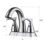 ZUN 2 Handle 4 Inch Centerset Bathroom Sink Faucet with Pop-Up Drain, Brushed Nickel W122460799