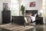 ZUN Louis Wooden Nightstand With Two Drawers In Black Finish SR014725
