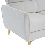 ZUN 282*142*88cm Pushback Chair Shape Four Seats with Footstool Boucle Yarn Diamond Electroplated Gold 98104534