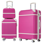 ZUN Hardshell Luggage Sets 3 Pieces 20"+28" Luggages and Cosmetic Case Spinner Suitcase with TSA Lock PP312781AAH
