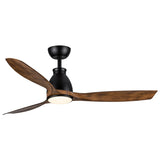 ZUN 52 In. Wood Grain Blades Intergrated LED Ceiling Fan with Remote Control W136756005