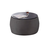 ZUN End Table with Storage, Round Accent Side Table with Removable Top for Living Room, Bedroom,Grey W87667310