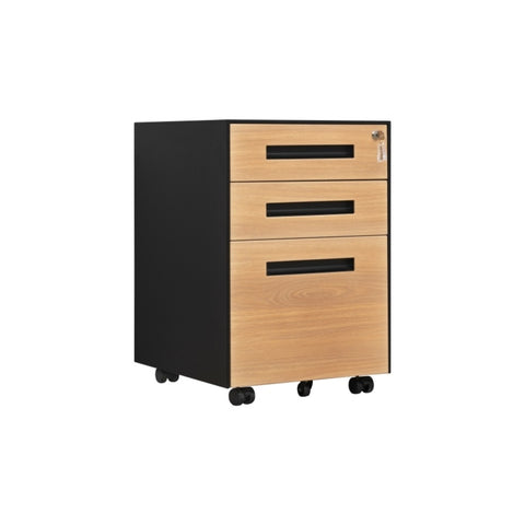 ZUN 3 Drawer Mobile File Cabinet with Lock Steel File Cabinet for Legal/Letter/A4/F4 Size, Fully W25282750