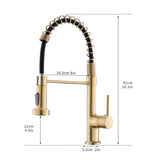 ZUN Commercial Kitchen Faucet with Pull Down Sprayer, Single Handle Single Lever Kitchen Sink Faucet W1932P156147