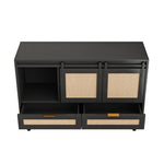 ZUN 47.24 "Sliding Barn Door Storage Cabinet, TV Cabinet with 2 Drawers, for Living room Bedroom W757113199