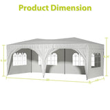 ZUN 10'x20' EZ Pop Up Canopy Outdoor Portable Party Folding Tent with 6 Removable Sidewalls Carry Bag W1212136041
