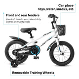ZUN Kids Bike 16 inch for Boys & Girls with Training Wheels, Freestyle Kids' Bicycle with Bell,Basket W1856142516