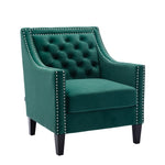 ZUN COOLMORE accent armchair living room chair with nailheads and solid wood legs W39540009