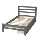 ZUN Wood platform bed with two drawers, twin WF192971AAE