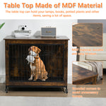 ZUN 38 Inch Heavy-Duty Brown Dog Crate Furniture 95235187