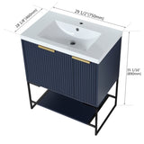 ZUN 30 Inch Freestanding Bathroom Vanity With Resin Basin,30x18 W99981924