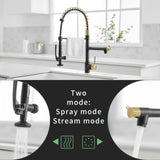 ZUN Commercial Kitchen Faucet with Pull Down Sprayer, Single Handle Single Lever Kitchen Sink Faucet W1932P155963