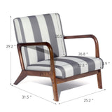 ZUN Cotton Accent Chair Mid-Century Modern Living Room Armchair with Nailhead Trim & Wood Legs Comfy W1921P145207