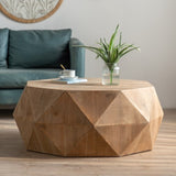 ZUN 38"Three-dimensional Embossed Pattern Design American Retro Style Coffee Table W75770650