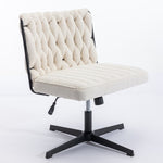 ZUN Armless Office Desk Chair No Wheels, WHITE W1372104848