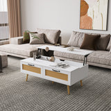 ZUN Lift Top Coffee Table, Modern Coffee Table with 2 Storage Drawers,Center Table with Lift Tabletop 08246596