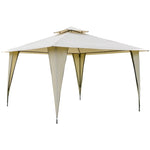 ZUN 11' x 11' Outdoor Canopy Tent Party Gazebo with Double-Tier Roof, Steel Frame, Included Ground W2225142538